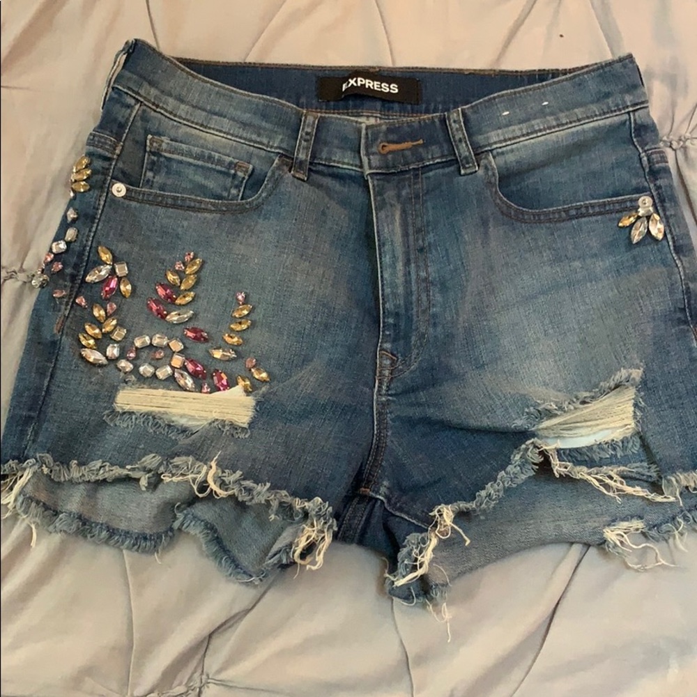 Express jeweled high rise shorts size 6